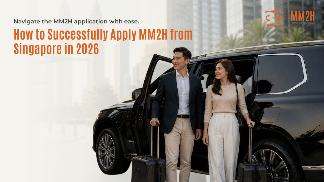A professional consultant helping a family apply MM2H from Singapore securely.