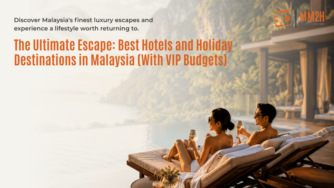 An elite traveler reviewing VIP budget estimates for the best hotels and holiday destinations in Malaysia at a luxury resort.