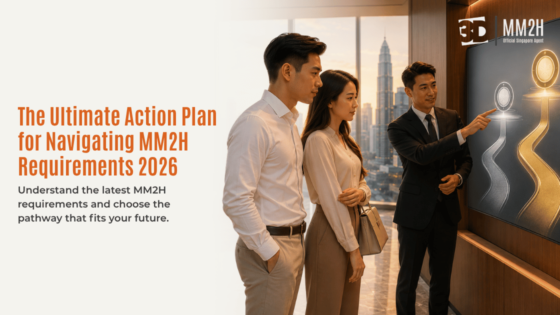 A financial consultant explaining the updated MM2H requirements 2026 to an expatriate family planning to relocate.